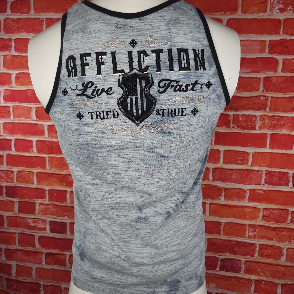 Affliction Men's Eagle Graphic Tank Top - Size: S / M / L - Gray / Black - NWT - Picture 5 of 7